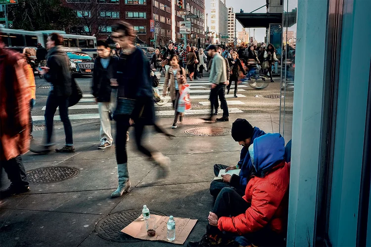 Sem-teto em Nova York: 13,5% dos americanos vivem abaixo da linha de pobreza (Spencer Platt/Getty Images)