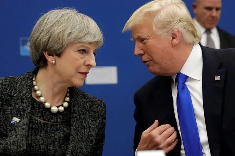 May e Trump: líderes discutiram formas de enfrentar o "comportamento desestabilizador" do Irã no Oriente Médio, segundo a Casa Branca (Matt Dunham/Reuters)