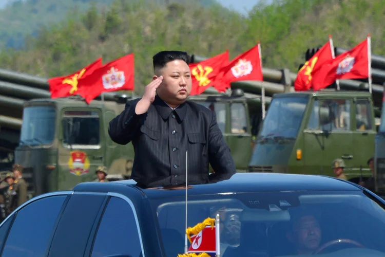 Kim Jong Un: porta-voz europeia reconheceu que a escalada verbal entre os Estados Unidos e a Coreia do Norte é "de grande preocupação para a UE (KCNA/Reuters)