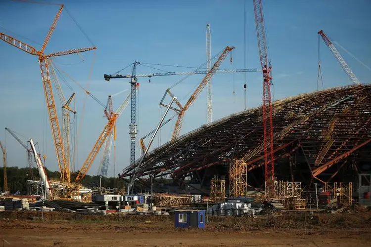 Estádio em Samara: porta-voz do governo regional disse à Reuters que o incêndio teve início na manhã desta quinta-feira em restos da construção (David Mdzinarishvili/Reuters)