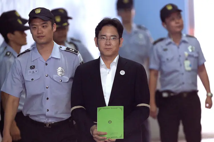 Jae-yong : nega todas as acusações e foi afastado do escritório secreto de estratégia que supervisionava a fusão (Ahn Young-joon/Pool/Reuters)