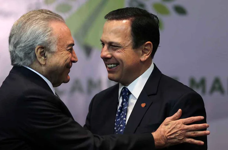 Temer e Doria: para 2018, Doria é candidato favorito dos executivos (Paulo Whitaker/Reuters)