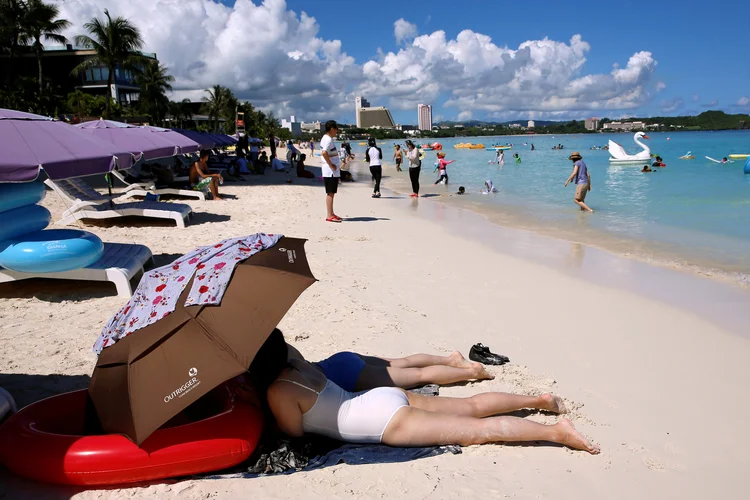 Ilha de Guam: Estas ações "reforçam a nossa determinação sobre a necessidade de domar os Estados Unidos com fogo", disse o porta-voz norte-coreano (Erik De Castro/Reuters)