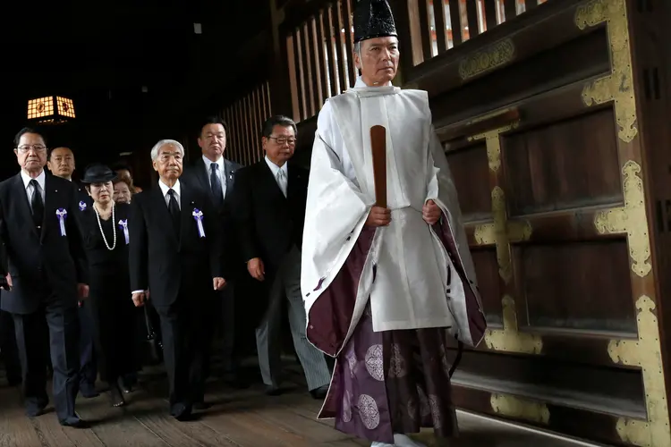 Santuário de Yasukuni: com a ausência, a intenção de Abe é não gerar tensões diplomáticas com a China e a Coreia do Sul (Issei Kato/Reuters)