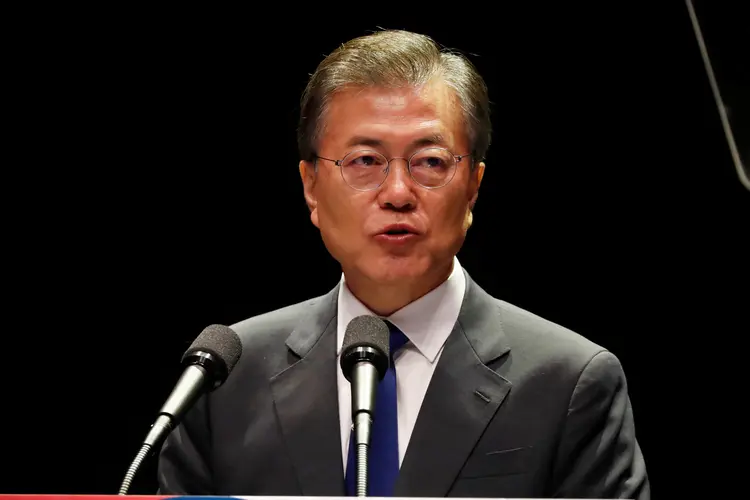 Moon Jae-In: enfatizou que a Coreia do Sul não consentirá que seu aliado, os EUA, realizem um ataque preventivo (Jeon Heon-Kyun/Pool/Reuters)