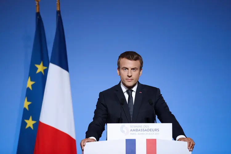 Emmanuel Macron: alguns sindicatos e a esquerda radical já convocaram manifestações contra o texto (Yoan Valat/Pool/Reuters)