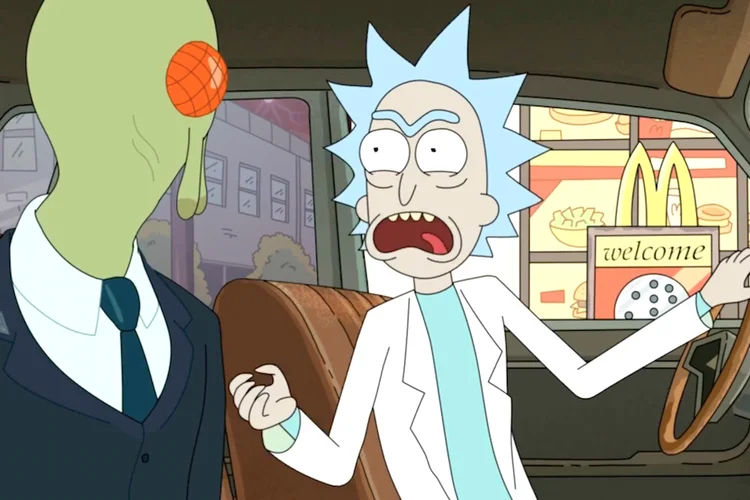 Rick e Morty: no primeiro episódio da última temporada Rick embarca em uma missão no tempo para comer o molho Szechuan de nuggets (Foto/Reprodução)