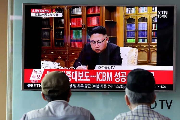 Kim Jong-un: líder norte-coreano já avisou que o país finalizava o pleno desenvolvimento de um míssil balístico intercontinental (Chung Sung-Jun/Getty Images)
