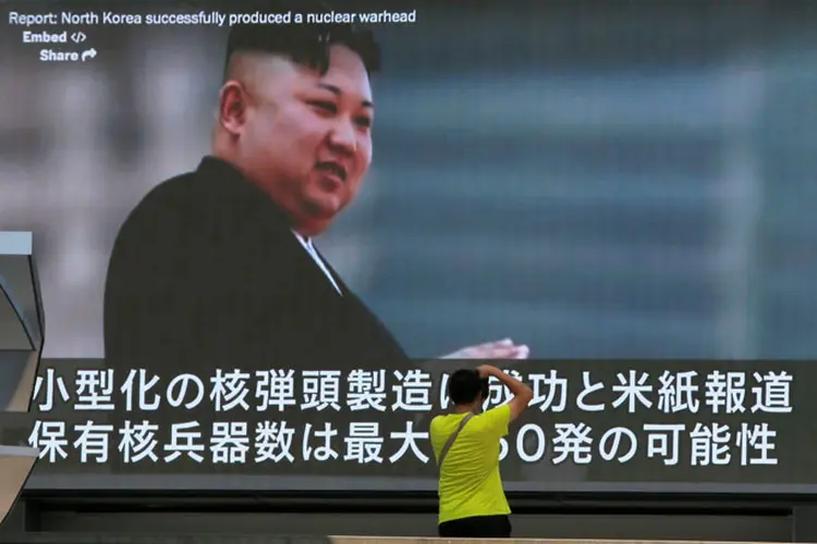 Donald Trump chegou a prometer uma reação de "fogo e fúria" à Coreia do Norte (Issei Kato/Reuters)