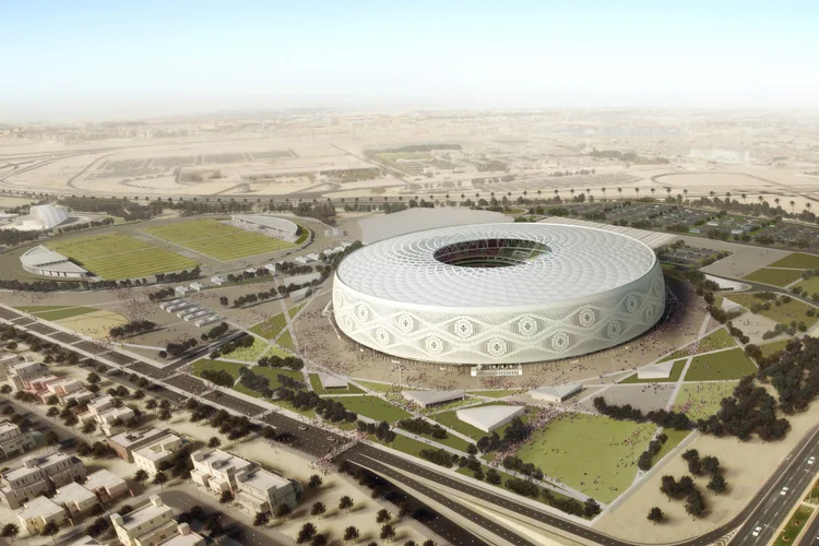 Estádio Al Thumama a ser construído em Doha, no Catar  (Divulgação/Reuters)