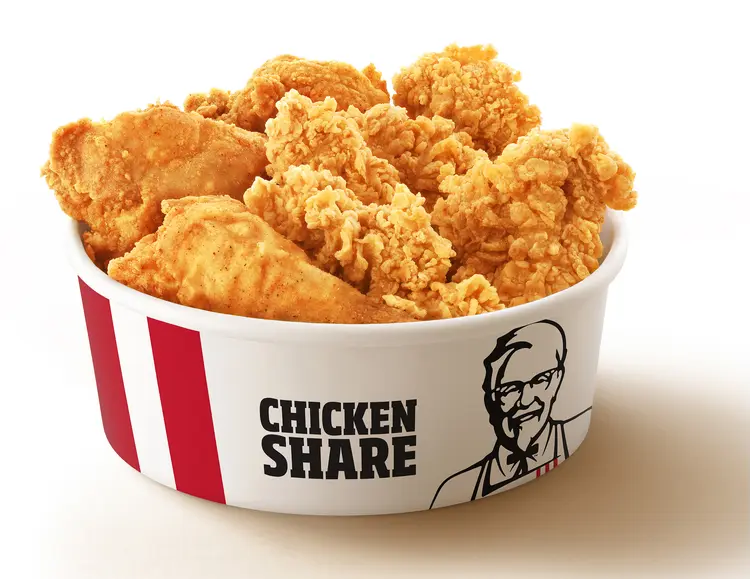 Balde de frango do KFC: nuggets vegetais? (KFC/Divulgação)