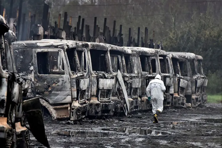 Chile: com frequência, o sul do Chile é palco de ataques incendiários (Miguel Angel Bustos/Reuters)