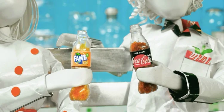 Comercial da Coca-Cola: animação apenas com material reciclado (Coca-Cola/Divulgação)