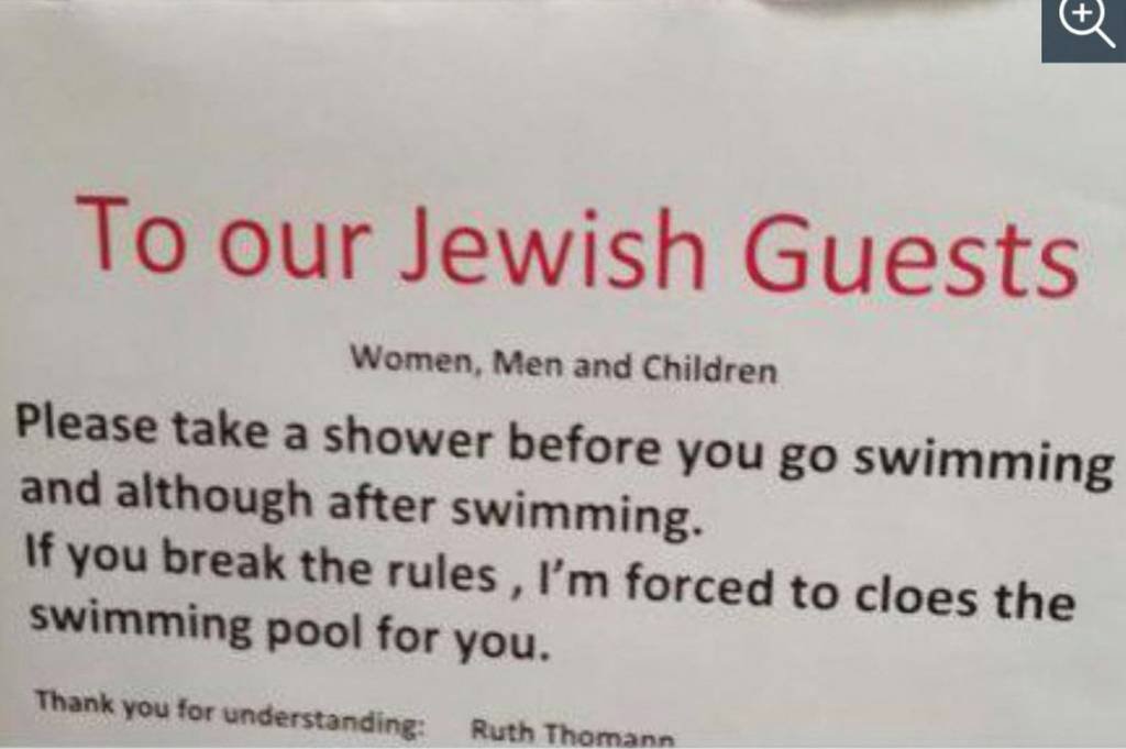 Hotel suíço pede que judeus tomem ducha antes de ir à piscina