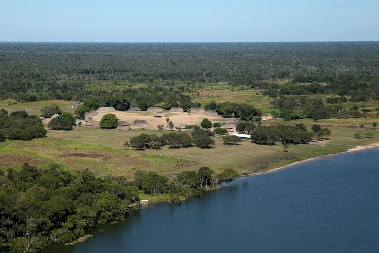 Parque do Xingu: demarcação do território indígena foi idealizada, por Darcy Ribeiro, pelos irmãos Villas-Bôas e pelo Marechal Rondon (Ezra Shaw/Getty Images)