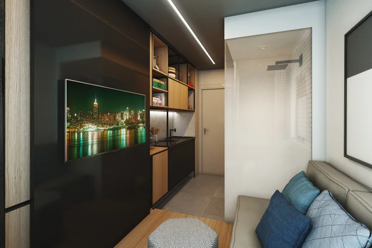 Planta do apartamento de 10 m² da Vitacon: preço do metro quadrado fica acima da média da região (Vitacon/Divulgação)