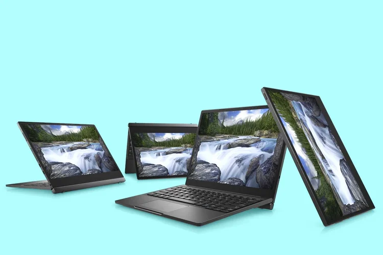 Latitude 7285: notebook é o primeiro à esquerda na imagem (Dell/Divulgação)