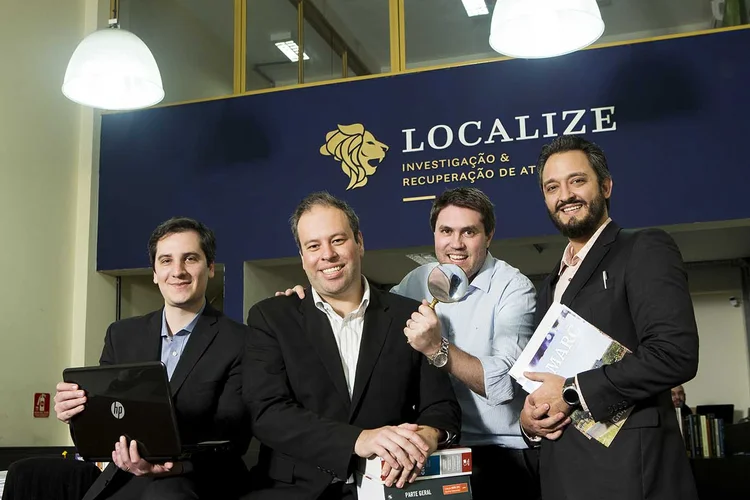 Rafael Nogueira, Flavio Goeldner, Aldo Moscardini e Lucas Gouvêa: sócios se uniram para formar a empresa de investigações Localize (Laílson Santos/Localize/Divulgação)