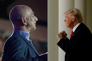 Imagem referente à matéria: Jeff Bezos, da Amazon, parabeniza Trump por "extraordinário retorno político"