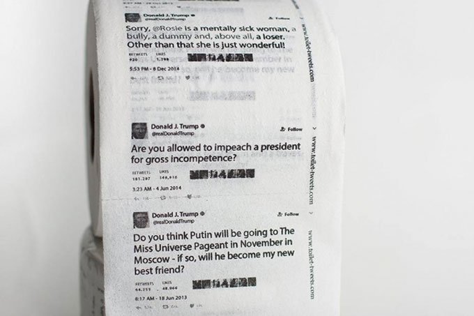 Agora você pode se limpar com papel higiênico com tuítes de Trump