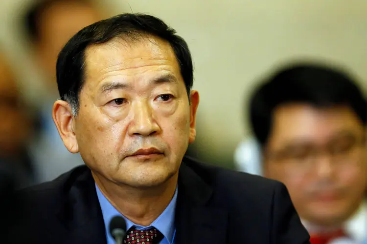 Han Tae-Song: "as recentes medidas de autodefesa do meu país são um pacote de presentes dirigido a ninguém mais do que os Estados Unidos" (Denis Balibouse/Reuters)