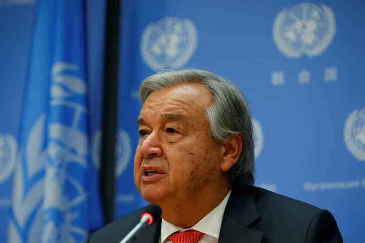 António Guterres: o lançamento aconteceu na noite de ontem do aeroporto de Pyongyang (Mike Segar/Reuters)