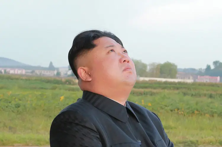 Kim Jong-Un: o mais recente míssil norte-coreano sobrevoou Hokkaido, no norte japonês, e caiu no Pacífico (KCNA/Reuters)