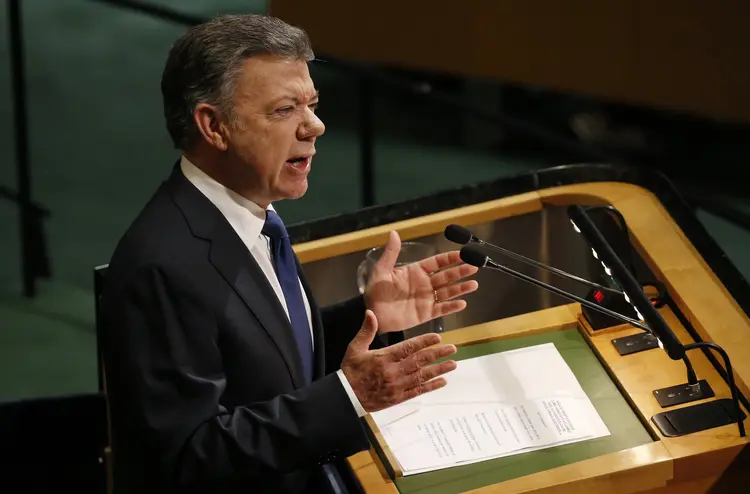 Juan Manuel Santos: ele apontou que a Venezuela precisa do apoio da ONU e de toda a comunidade internacional (Shannon Stapleton/Reuters)
