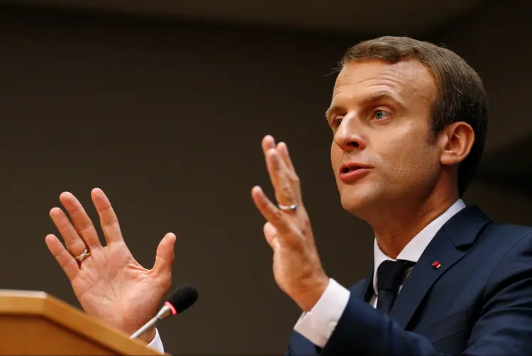 Macron: com nova lei, será possível realizar uma denúncia urgente ao juizado de propagação de notícias falsas (Brendan McDermid/Reuters)