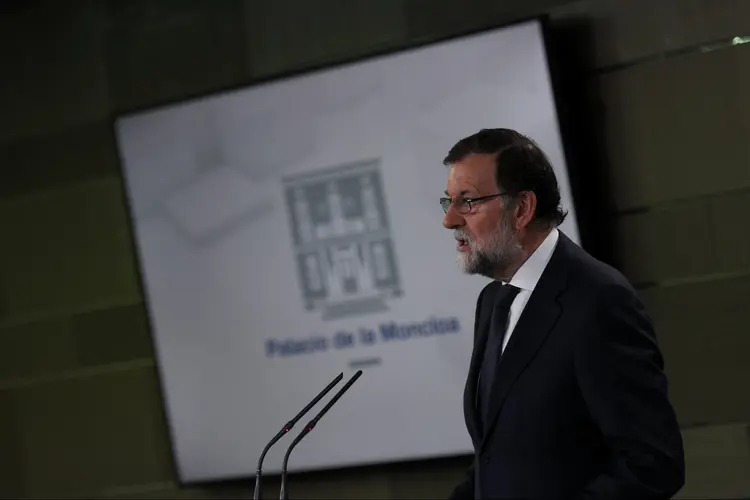 Mariano Rajoy: as detenções da Guarda Civil desencadearam numerosos protestos por toda Barcelona (Sergio Perez/Reuters)
