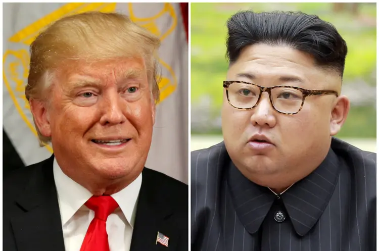 Donald Trump e Kim Jong-Un: Nesta semana, os EUA impuseram novas sanções contra a Coreia do Norte (Kevin Lamarque, KCNA/Handout/Reuters)