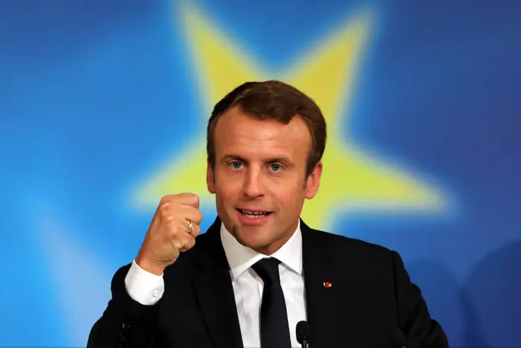 Emmanuel Macron: ele impulsionou as reformas do auxílio desemprego, da formação profissional, da política habitacional e do acesso à universidade (Ludovic Marin/Pool/Reuters)