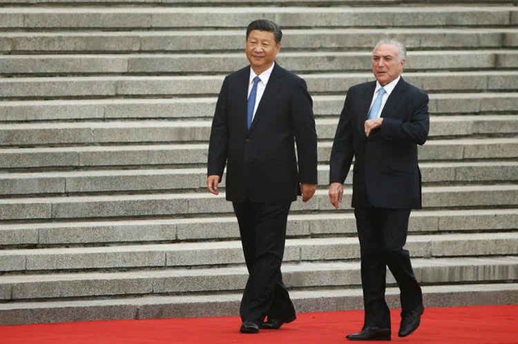 XI E TEMER EM PEQUIM: entre 2015 e 2016, mais de 20 bilhões de dólares entraram no Brasil via investimento chinês / Thomas Peter/ Reuters (Thomas Peter/Reuters)