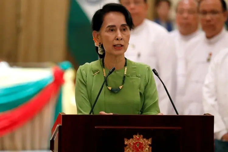 Aung San Suu Kyi: este foi o primeiro comentário oficial da vencedora do Nobel da Paz desde o início da crise (Soe Zeya Tun/Reuters)