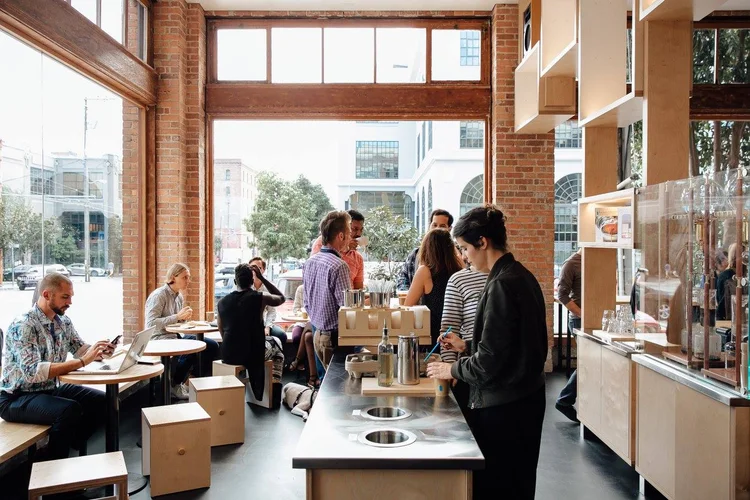 Cafeteria Blue Bottle, em San Francisco. rede foi comprada pela Nestlé (Blue Bottle/Reprodução)