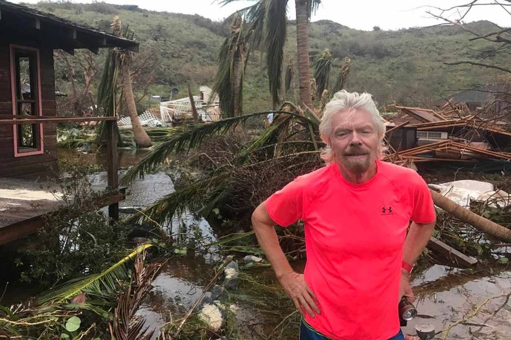 Richard Branson mostra imagens da devastação em sua ilha pós Irma