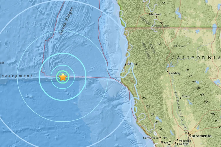 Terremoto: não houve relatos iniciais de feridos ou danos causados pelo tremor (USGS/Reprodução)