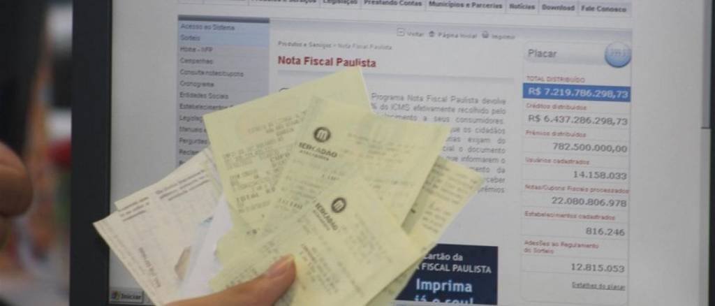 Nota Fiscal Paulista: próximo sorteio ocorre no dia 14