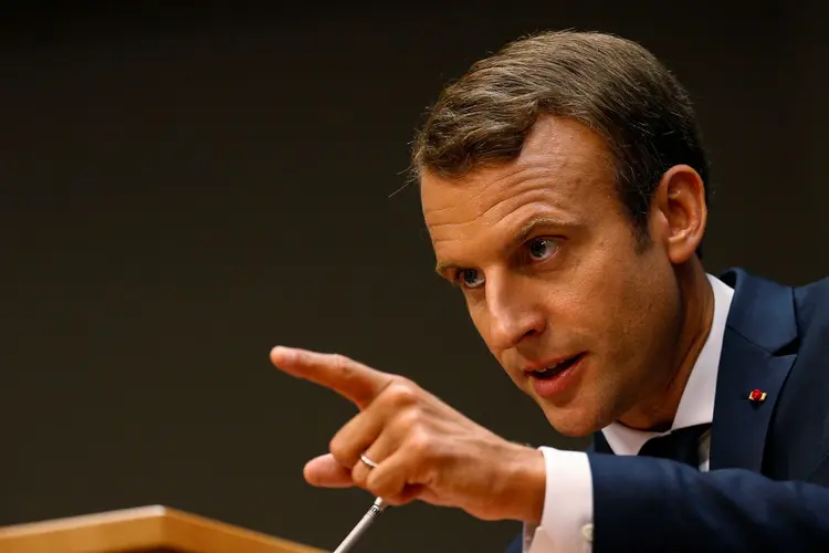 Emmanuel Macron, presidente da França: País disse que apoio da comunidade internacional à Unesco é primordial (Brendan McDermid/Reuters)