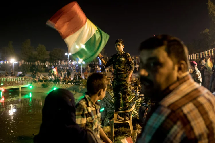 Iraque: Povo curdo mostra apoio à realização do referendo pela independência do Curdistão, a ser realizado nesta segunda (Chris McGrath/Getty Images)