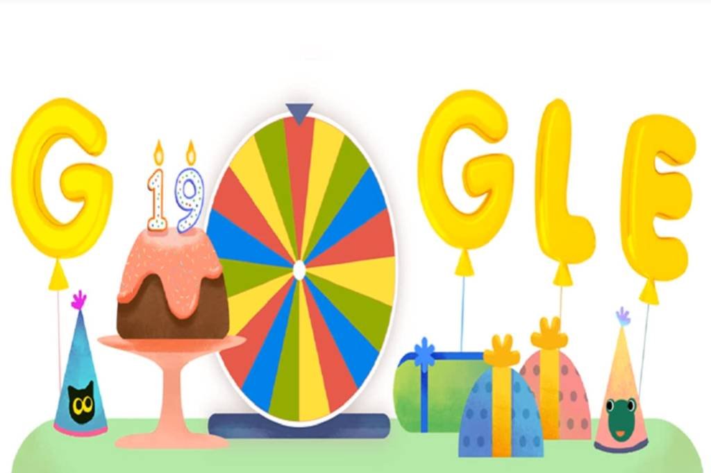 Roda de surpresas do aniversário do Google  (Google/Reprodução)