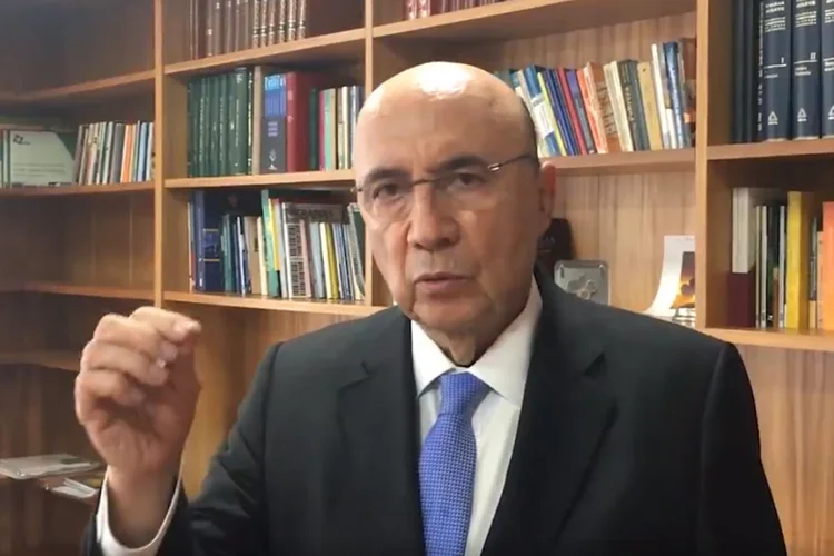 Henrique Meirelles: o vídeo, que foi editado, termina com uma mensagem: "Outubro, mês da oração pela economia." (Twitter/Reprodução)