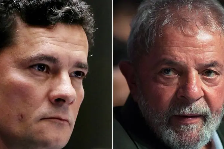 Lula e Moro: o juiz condenou o ex-presidente a nove anos e seis meses de prisão (Igo Estrela/PMDB e Adriano Machado/Reuters/Reprodução)