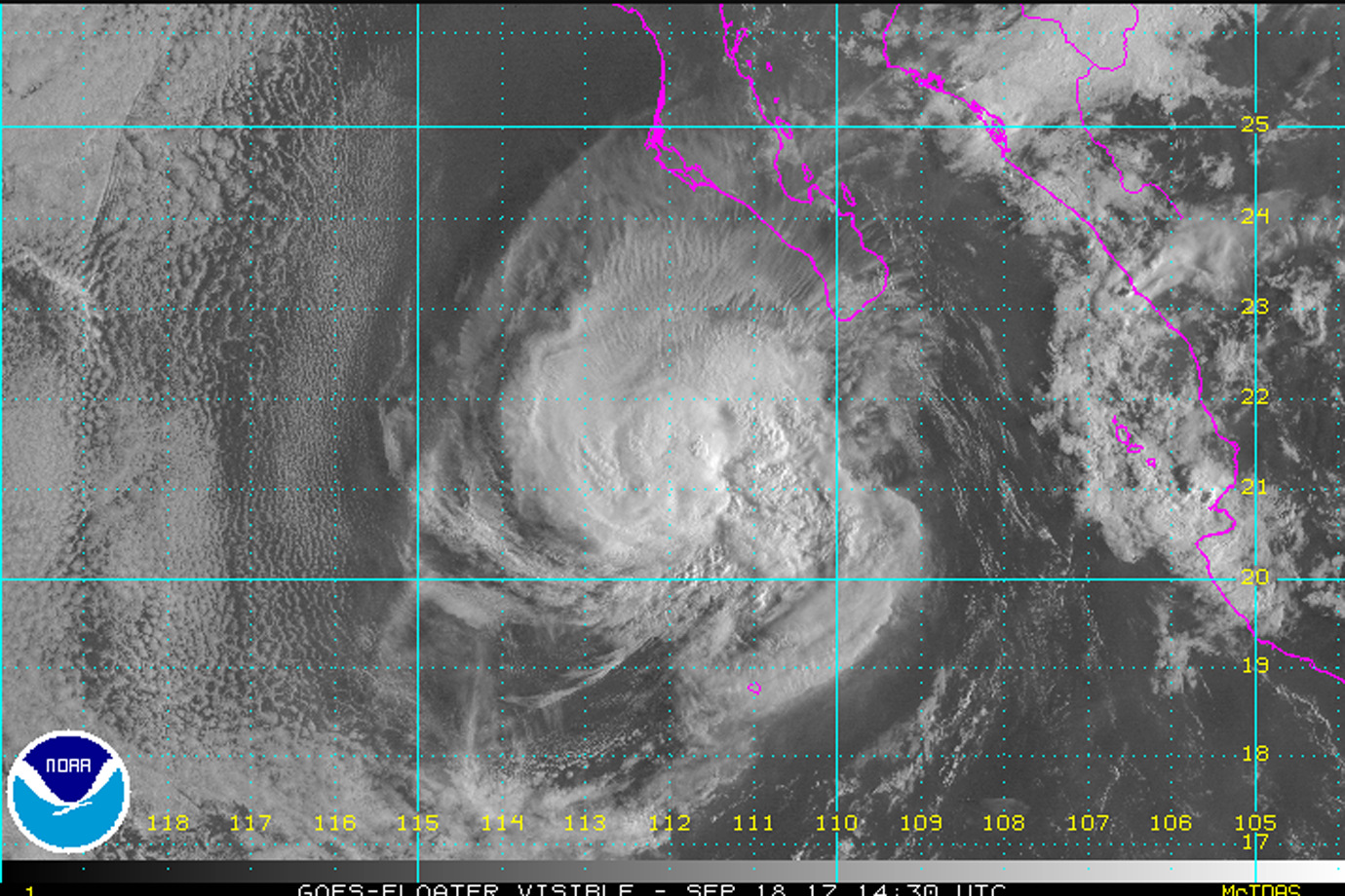 Tempestade tropical Norma causará chuvas em 5 estados do México