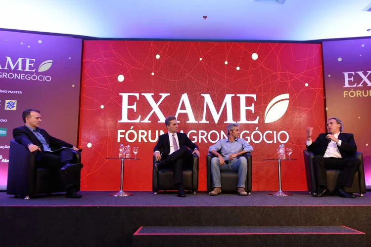 EXAME Fórum: André Lahoz Mendonça de Barros, Rodrigo Santos, Pedro Paulo Diniz e Alexandre Mendonça de Barros debatem os desafios e oportunidades no agronegócio (Germano Luders/Exame)