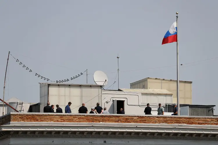Consulado: os russos cumpriram com a ordem do governo de Donald Trump de deixar esses lugares em dois dias (Stephen Lam/Reuters)