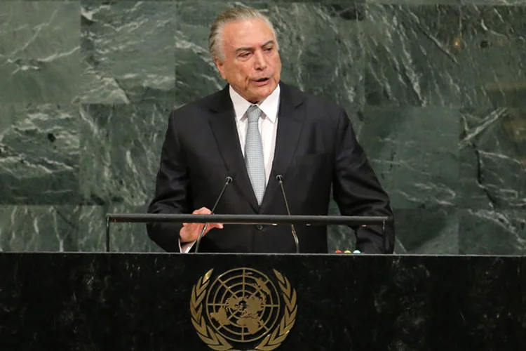 Presidente Michel Temer discursa na abertura da Assembleia Geral da ONU em NY (Lucas Jackson/Reuters)