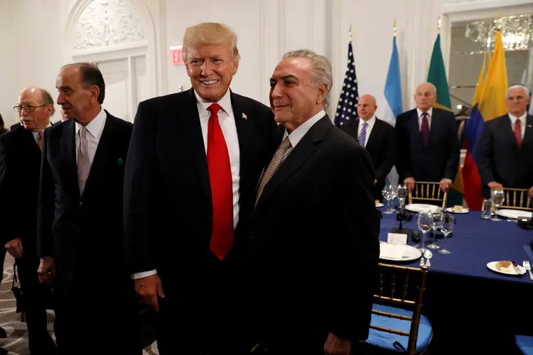Trump e Temer: o presidente brasileiro disse que é preciso tratar do tema sobre dois ângulos: o humanitário e o político (Kevin Lamarque/Reuters)