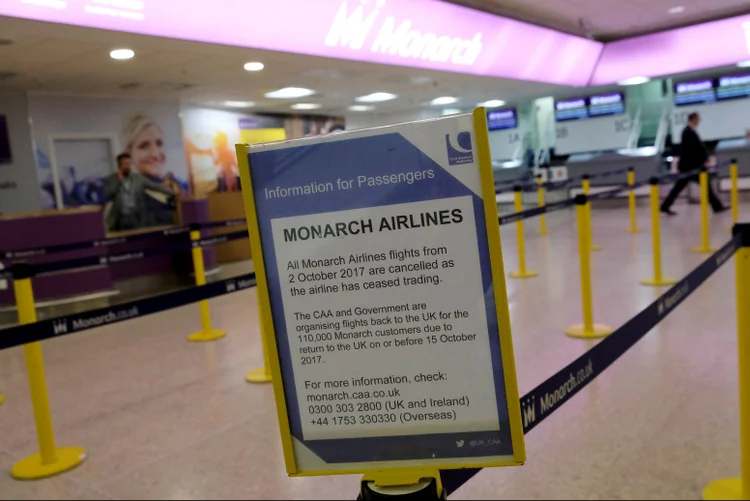 Monarch: trata-se da empresa aérea britânica mais importante a se declarar na bancarrota até hoje (Darren Staples/Reuters)