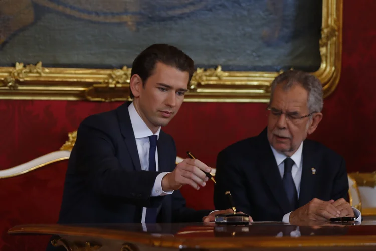 Sebastian Kurz: uma coalizão com a extrema-direita do FPÖ parece a alternativa mais provável (Leonhard Foeger/Reuters)